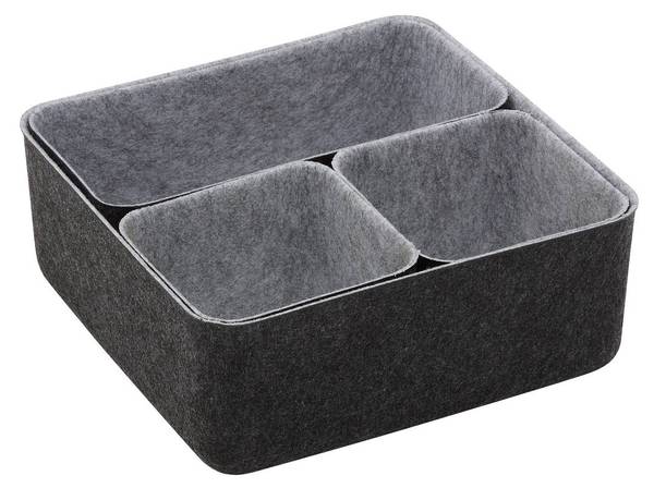 Schubladen-Organizer FELTIA 4er-Set Schwarz