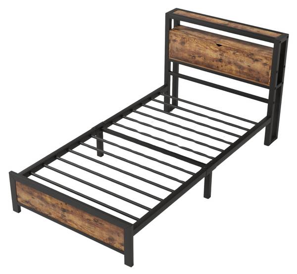 Einzelbett Ikkiel Schwarz - Metall - 100 x 95 x 220 cm