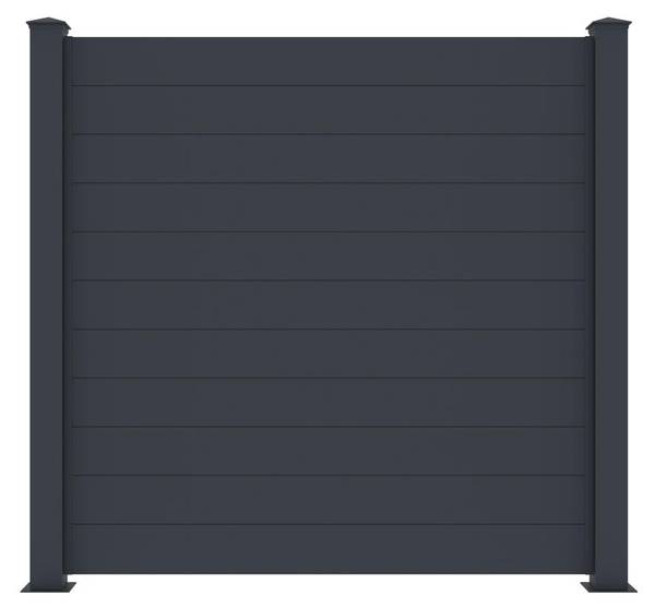 Zaun NAZARIO Grau - Metall - 15 x 171 x 168 cm