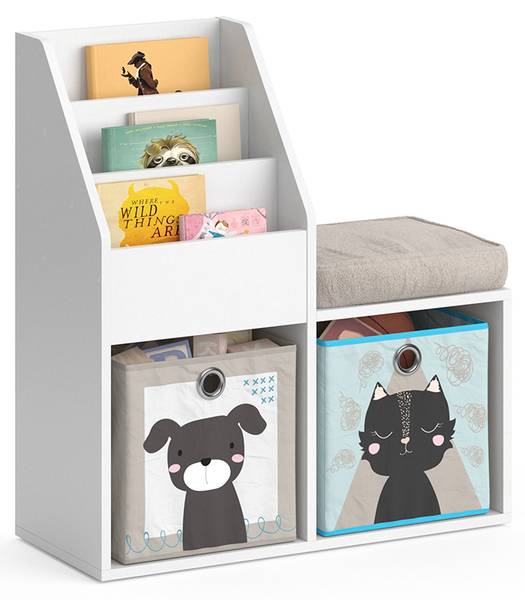 Bibliothèque enfant Luigi 36223 Blanc - Bois manufacturé - 31 x 79 x 72 cm