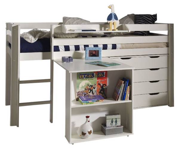 Kinderzimmer Pino 4-teilig Set Weiß - Holzwerkstoff - 1 x 1 x 1 cm