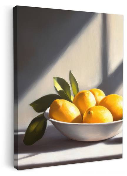 LEINWANDBILD Zitronen Gelb - Textil - 30 x 40 x 2 cm
