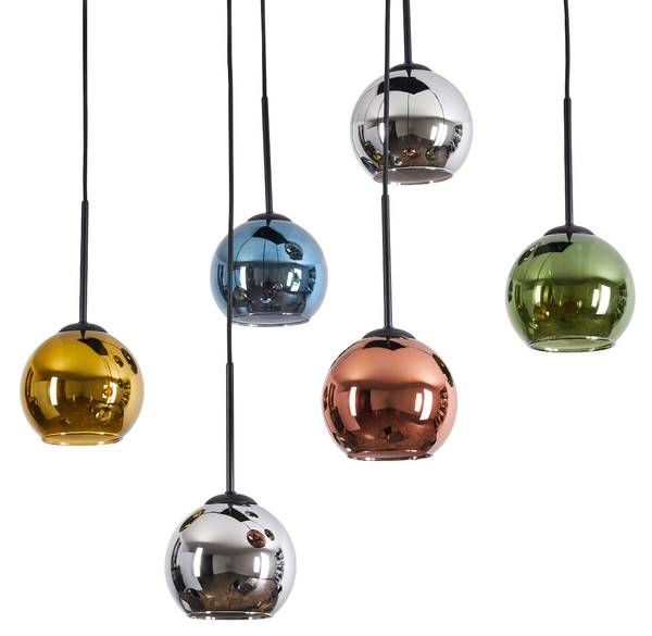 Pendelleuchte Cesaro Blau - Gold - Grau - Grün - Silber - Aluminium - Klarglas - 26 x 120 x 120 cm