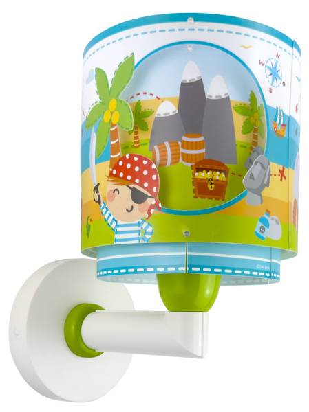 KinderWandleuchte Pirateninsel Blau - Kunststoff - 15 x 24 x 20 cm
