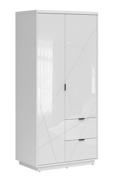 Drehtürenschrank Forn Weiß - Holzwerkstoff - 94 x 201 x 57 cm