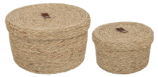 Boxen PARIS 2er-Set Beige - Naturfaser - 20 x 10 x 20 cm