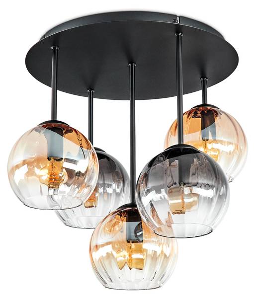 Deckenleuchte Cesaro Grau - Gelb - Metall - 39 x 22 x 40 cm