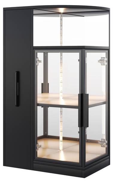 Vitrine JZGLS40 Ⅲ Schwarz - Holzwerkstoff - 64 x 112 x 42 cm