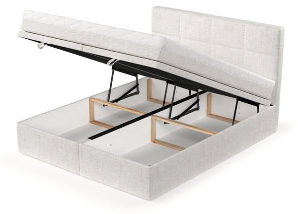 Boxspringbett TESSA mit Stauraum Neve Creme - Liegefläche Breite: 160 cm