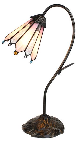 Tiffany Tischlampe Lenka Braun - Kunststoff - 17 x 48 x 30 cm