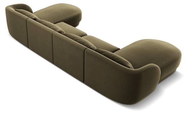 Panoramasofa TULUM Grün - Textil - 330 x 70 x 156 cm