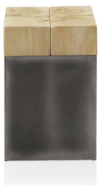 Hocker 10926 Silber - Holzwerkstoff - 30 x 45 x 30 cm