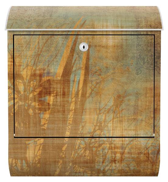 Briefkasten Blumen Ornamentstruktur Braun - Stahl - 39 x 46 x 13 cm