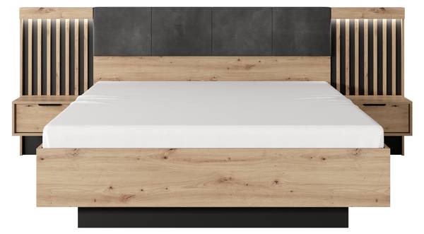 Lit avec deux tables de chevet Napoli Largeur : 264 cm