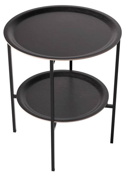 Beistelltisch Etagere Black Sea Grau - Birke - 46 x 53 x 46 cm