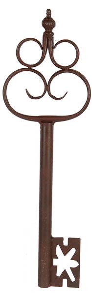 Decoratie Sleutel Deco&Anto bruin - metaal - 3 x 54 x 17 cm