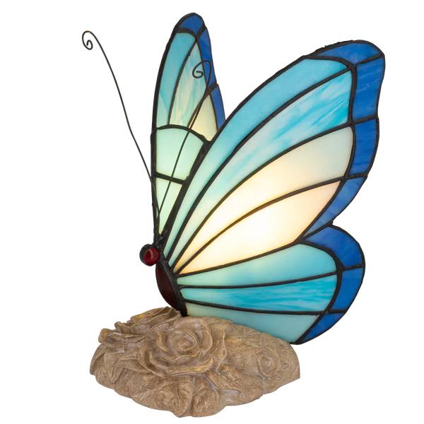 Tiffany Tischlampe Schmetterling 8000 Blau