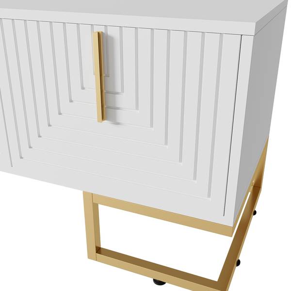 TV Lowboard Squamul Weiß - Holzwerkstoff - 40 x 46 x 170 cm