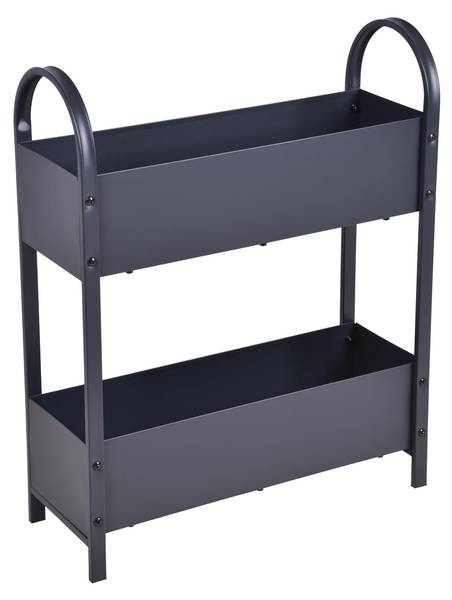Hochbeet HALLE Grau - Metall - 23 x 75 x 60 cm