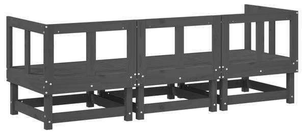 Garten Lounge Set 3029110-6 (3-teilig) Grau