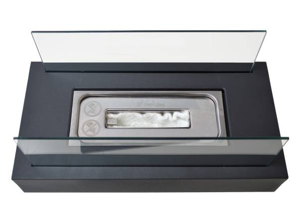 Bioethanol-Kamin ALGEIROS Schwarz - Metall - 35 x 15 x 18 cm