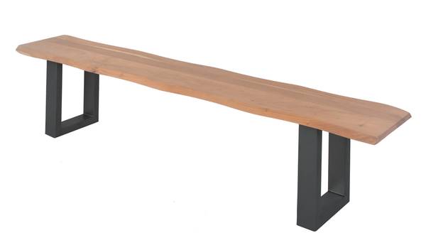 Sitzbank NOAH Beige - 200 x 47 cm - Schwarz