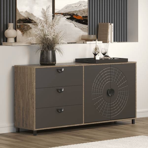 Sideboard FUSION Braun - Holzwerkstoff - 42 x 86 x 176 cm