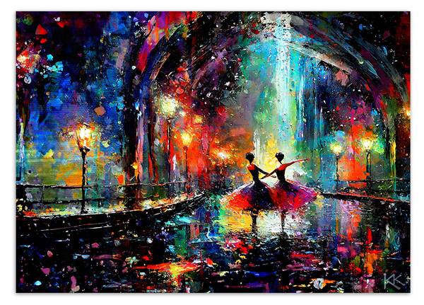 Fotobehang ballerina's muziek dans 100 x 70 cm