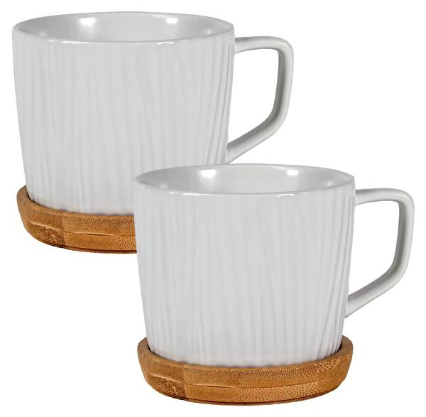 Kaffeetasse Katharina (2er-Set) Weiß - Keramik - 9 x 8 x 12 cm