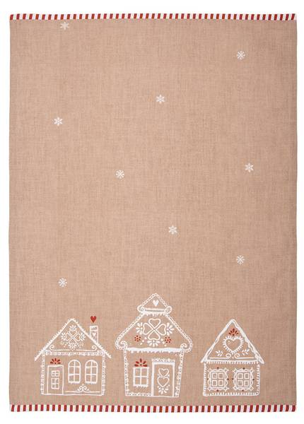 Geschirrtuch Lebkuchenhaus COSY Braun - Textil - 70 x 70 x 50 cm