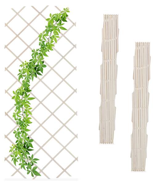 Ausziehbares Rankgitter 3er Set Weiß - Holzwerkstoff - 230 x 70 x 2 cm