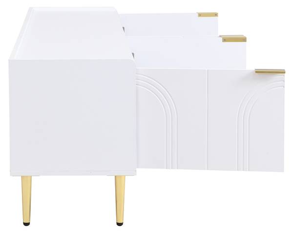 TV-Schrank Eurynom Ⅰ Gold - Weiß