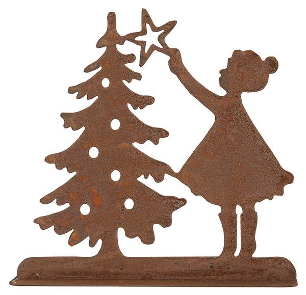 Weihnachtsdekorationsfigur Xmas&Roy Braun - Metall - 5 x 12 x 14 cm
