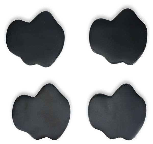 Untersetzer Charm - 4er-Set Schwarz - Metall - 10 x 1 x 10 cm