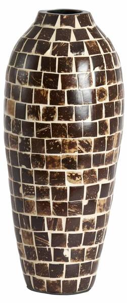 Vase Tudela Braun - Bambus - Holzwerkstoff - 17 x 40 x 17 cm