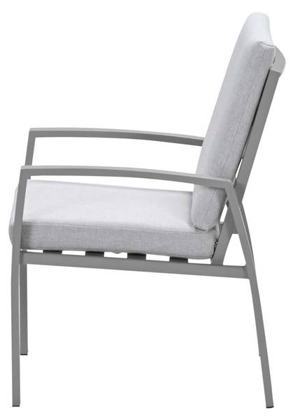 Lounge dining stoel Cameron grijs - aluminium - 72 x 79 x 79 cm