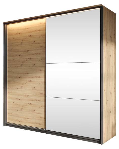Kleiderschrank Quant 01 Braun - Holzwerkstoff - 220 x 221 x 68 cm