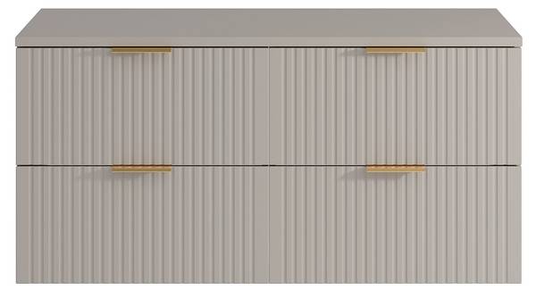Doppelwaschtisch ZEVARA Beige - Holz teilmassiv - 46 x 57 x 120 cm