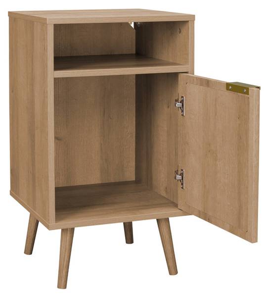 Nachttisch Eva Beige - Holz teilmassiv - 39 x 70 x 40 cm