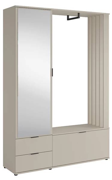 Flurgarderobe CEDRELA Beige - Holz teilmassiv - 40 x 202 x 120 cm