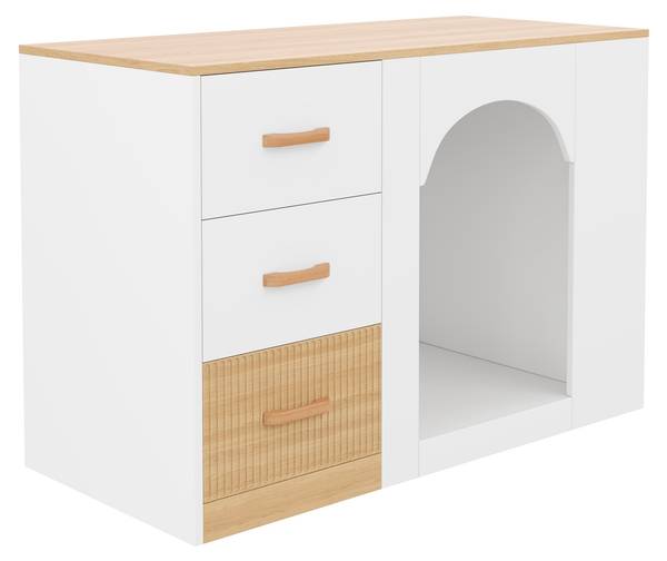 Kücheninsel BANAT44 Ⅲ Weiß - Holzwerkstoff - 60 x 90 x 120 cm