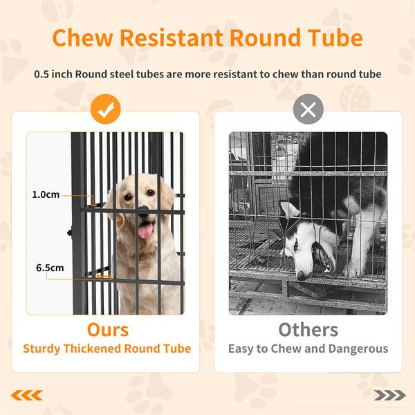 Hundekäfig mit 4 Türen Hundezwinger Braun - Metall - 62 x 69 x 90 cm