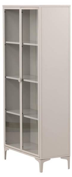Vitrinenschrank Piring Beige - Metall - 90 x 190 x 40 cm