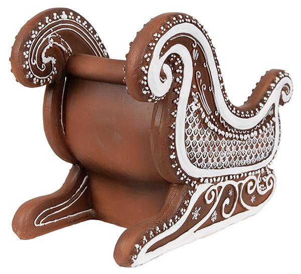 Kerstdecoratie Beeld Slee Xmas&Abriel bruin - kunststof - 12 x 15 x 20 cm