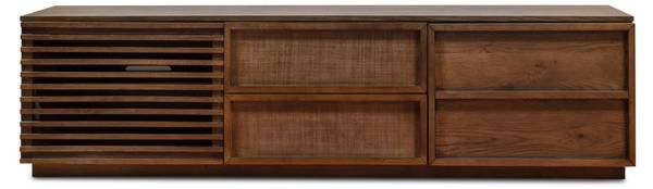 TV-Schrank Jake Braun - Holz teilmassiv - 47 x 50 x 180 cm