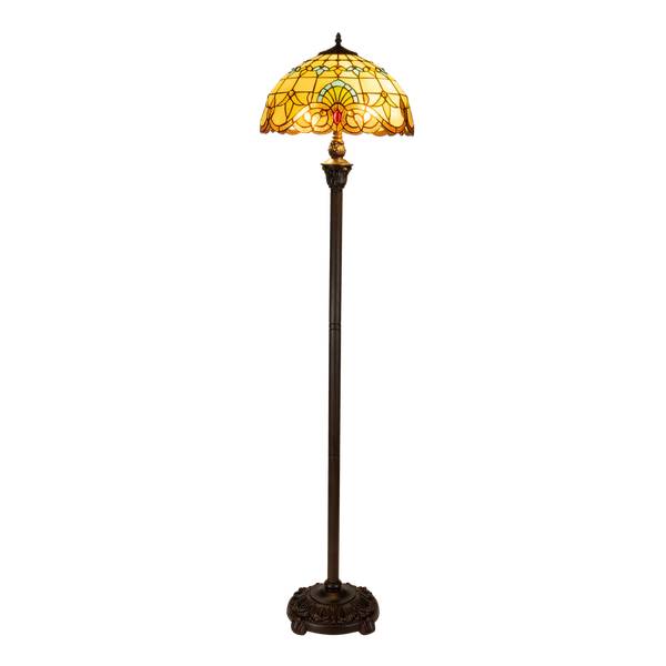 Tiffany Stehlampe 7253 Weiß - Glas - 40 x 165 x 40 cm