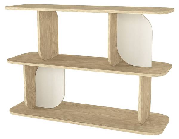 Regal NELERIA Beige - Braun - Holz teilmassiv - 120 x 82 x 40 cm