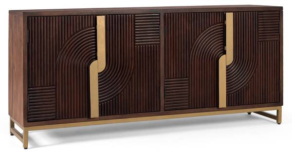 Sideboard 2227 Marron - Bois massif - 38 x 80 x 175 cm