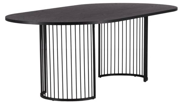 Eettafel Hamneskar zwart - plaatmateriaal op houtbasis - metaal - 220 x 75 x 110 cm