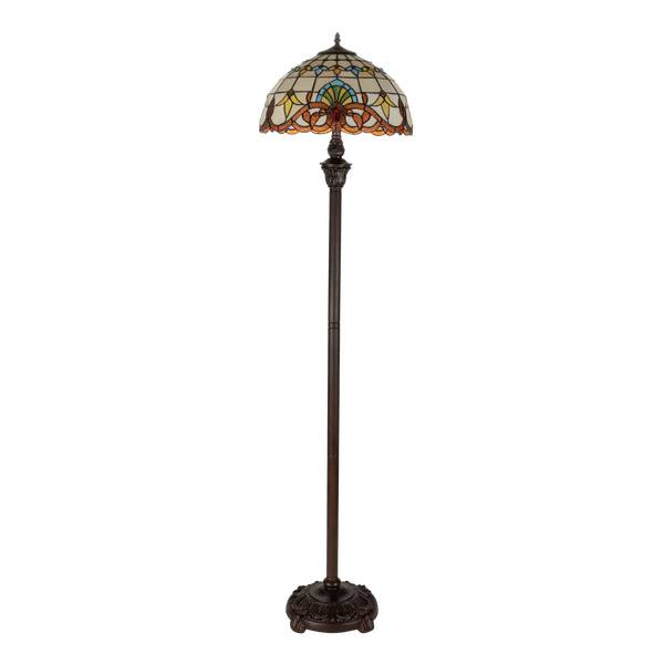 Tiffany Stehlampe 7253 Weiß - Glas - 40 x 165 x 40 cm